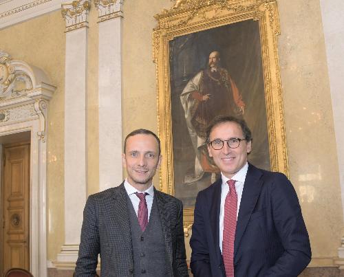 Il governatore del Friuli Venezia Giulia, Massimiliano Fedriga e il ministro per gli Affari regionali, Francesco Boccia in una foto d'archivio